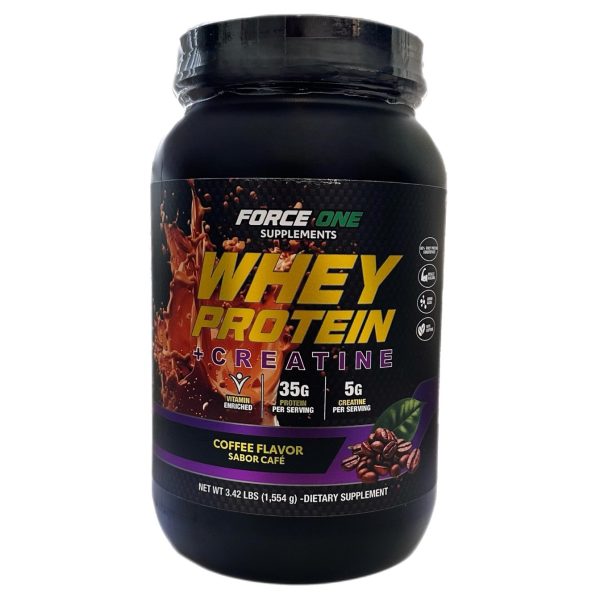 Whey Protein + Creatine Coffee Flavor for Energy Boost and Enhanced Performance - USA
