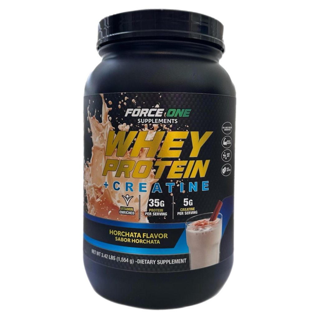 Whey Protein + Creatine Horchata Flavor for Smooth Protein Shake and Muscle Support - USA