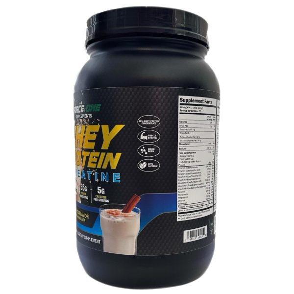 Whey Protein + Creatine Horchata Flavor for Smooth Protein Shake and Muscle Support - USA