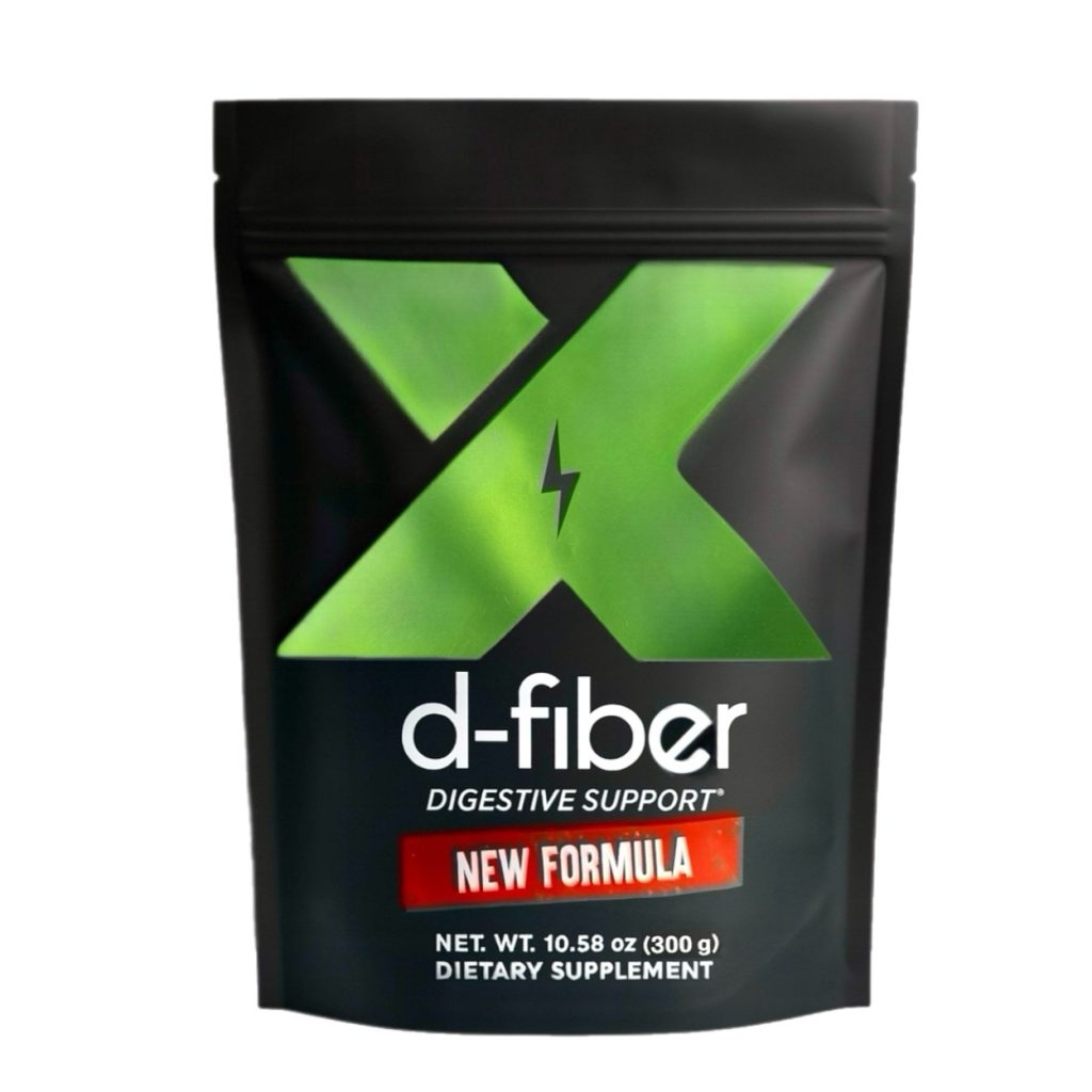 D-Fiber Digestive Support pouch with fiber and superfoods for gut health and regularity, lemonade flavor