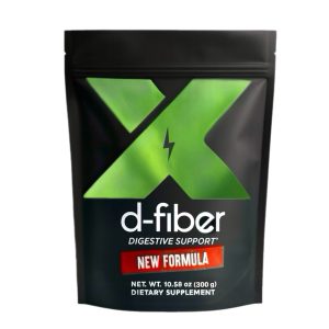 D-Fiber Digestive Support pouch with fiber and superfoods for gut health and regularity, lemonade flavor
