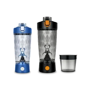Force One electric shaker duo pack two electric shaker bottles blue black pink