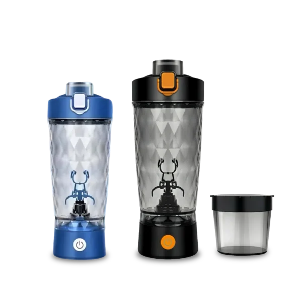 Force One electric shaker duo pack two electric shaker bottles blue black pink